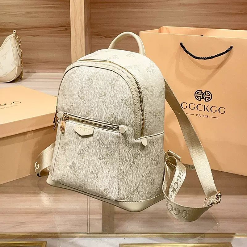  2025 Fashionable Genuine Leather Backpack – Hong Kong Exclusive Designer Print