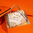 2025 Chinese-Inspired Embroidered Handbag – Elegant Camellia Motif in Genuine Leather